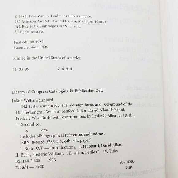 Old Testament Survey Second Ed. Message Form Background Eerdmans VTG 1996 Book - Picture 3 of 12